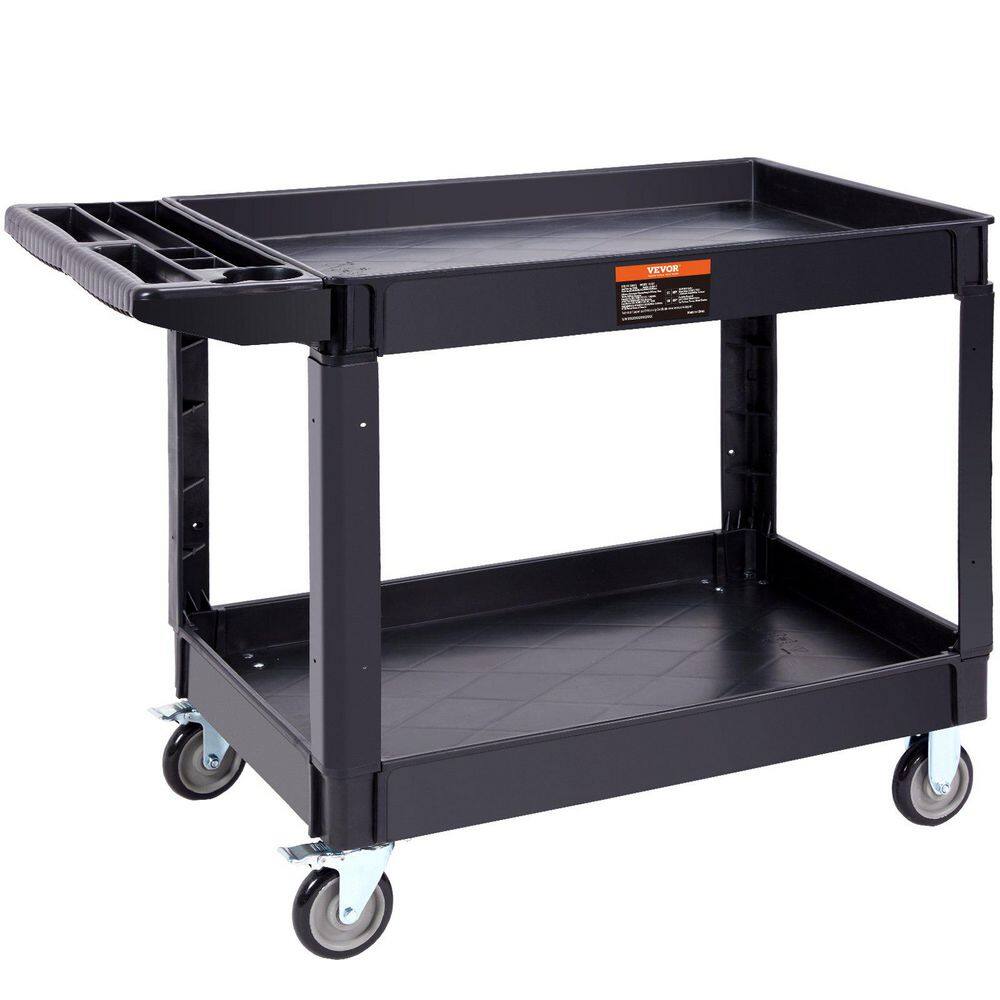 24.98 in. W 2-Tier Steel Utility Tool Carts with 550 lbs. Weight Capacity, Large Lipped Shelf for Warehouse/Garage price history on PriceWatchPro