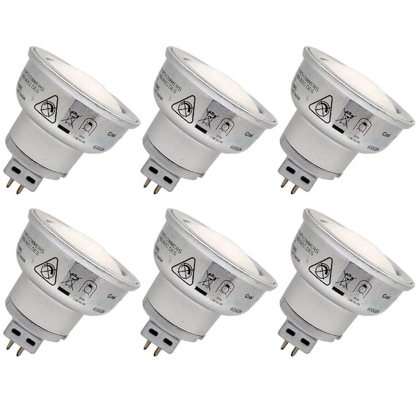 35-Watt Equivalent (4000K) MR16 Non-Dimmable GU5.3 Base Halogen Replacement LED Light Bulb Cool White (6-Pack)