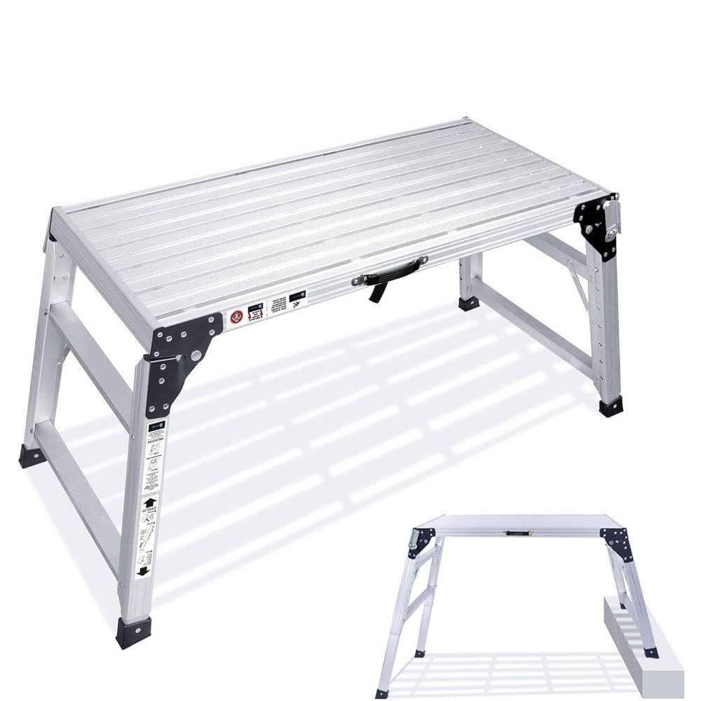 Pro Platform 3.3 3 ft. x 1.54 ft. Aluminum Heavy-Duty Folding Work Platform with 7 ...