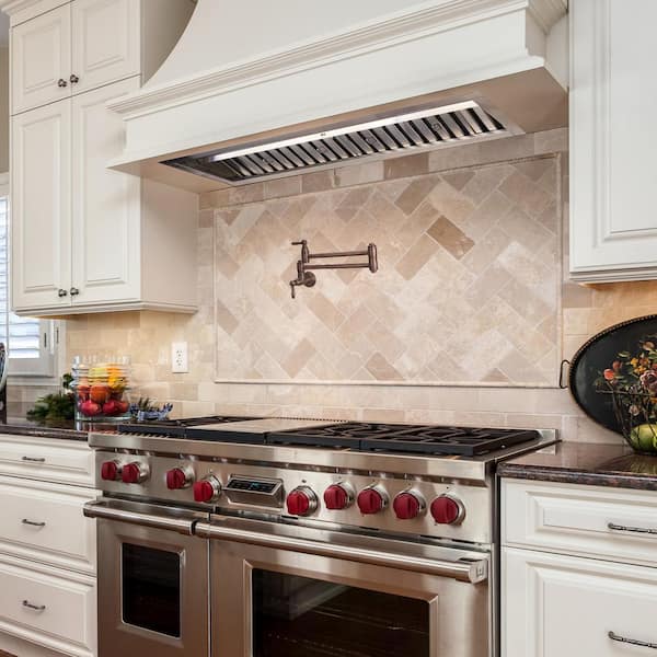 36 in. 600 CFM Ducted Insert Range Hood in Stainless Steel with Dimmable LED Lights 4-Speeds