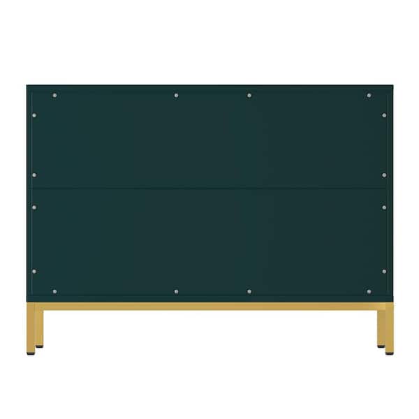 Indoors Green Stainless Steel Accent Cabinet with 2-Doors