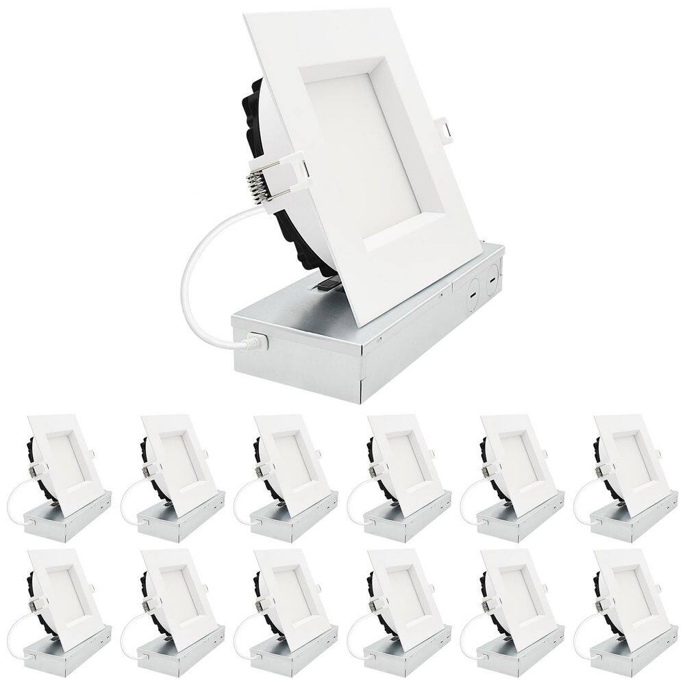 6 in. Integrated LED Square Regressed Mini Panel Light, 5CCT 19/25/32W 1800/2400/3000LM Dual Dimmable 100° Beam 12 Pack price history on PriceWatchPro