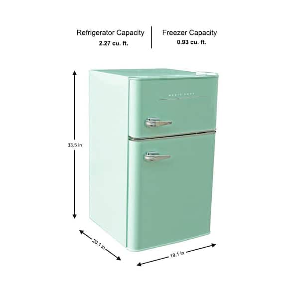 WANAI Mini Refrigerator with Freezer 3.2 Cu.Ft Retro Dual Door