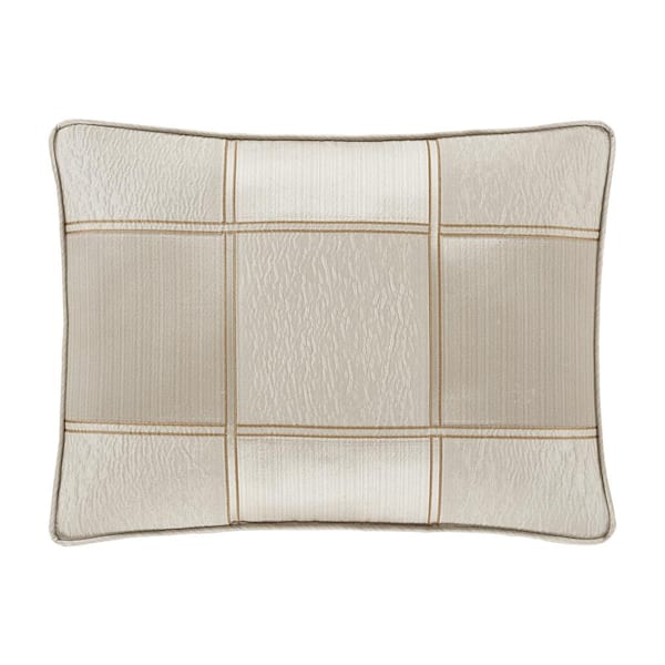 J QUEEN NEW YORK INC Benton Ivory Polyester Boudoir Decorative 15 in. x 20 in. Throw Pillow