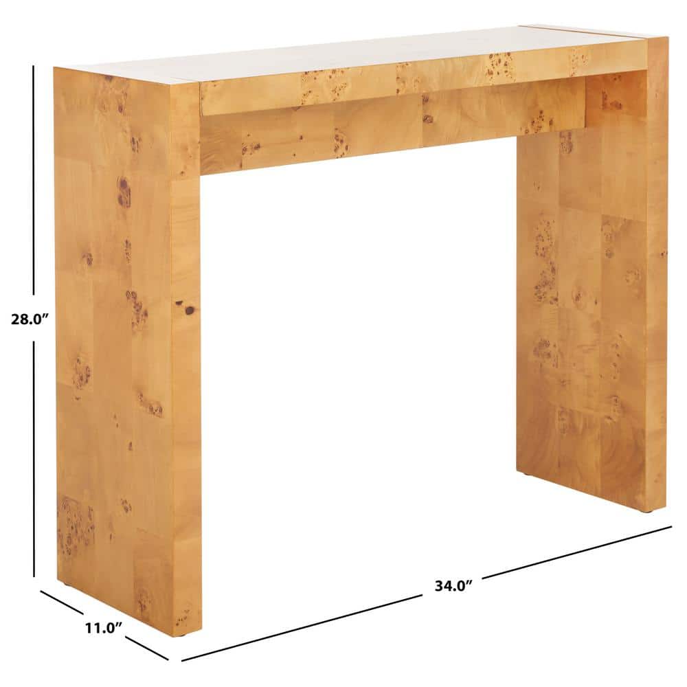 Cella Natural Poplar Wood Rectangle Console Table