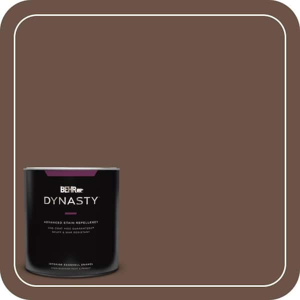 BEHR DYNASTY 1 qt. #MQ2-05A Authentic Brown One-Coat Hide Eggshell Enamel Interior Stain-Blocking Paint and Primer