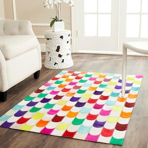 Studio Leather Ivory Multi Doormat 3 ft. x 5 ft. Abstract Area Rug