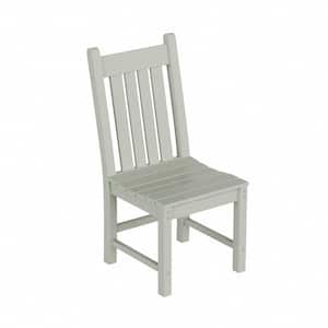 Hayes HDPE Plastic All Weather Outdoor Patio Armless Slat Back Dining Side Chair in Sand