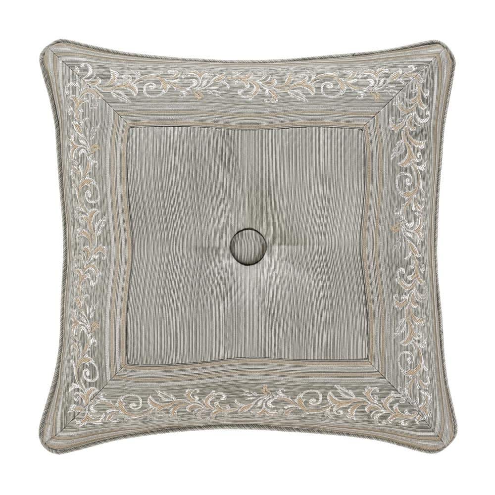 Medellin Sage Polyester Damask 18 in. Square Decorative Throw Pillow 18 in.