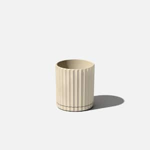 Demi 6 in. Round Sand Plastic Planter