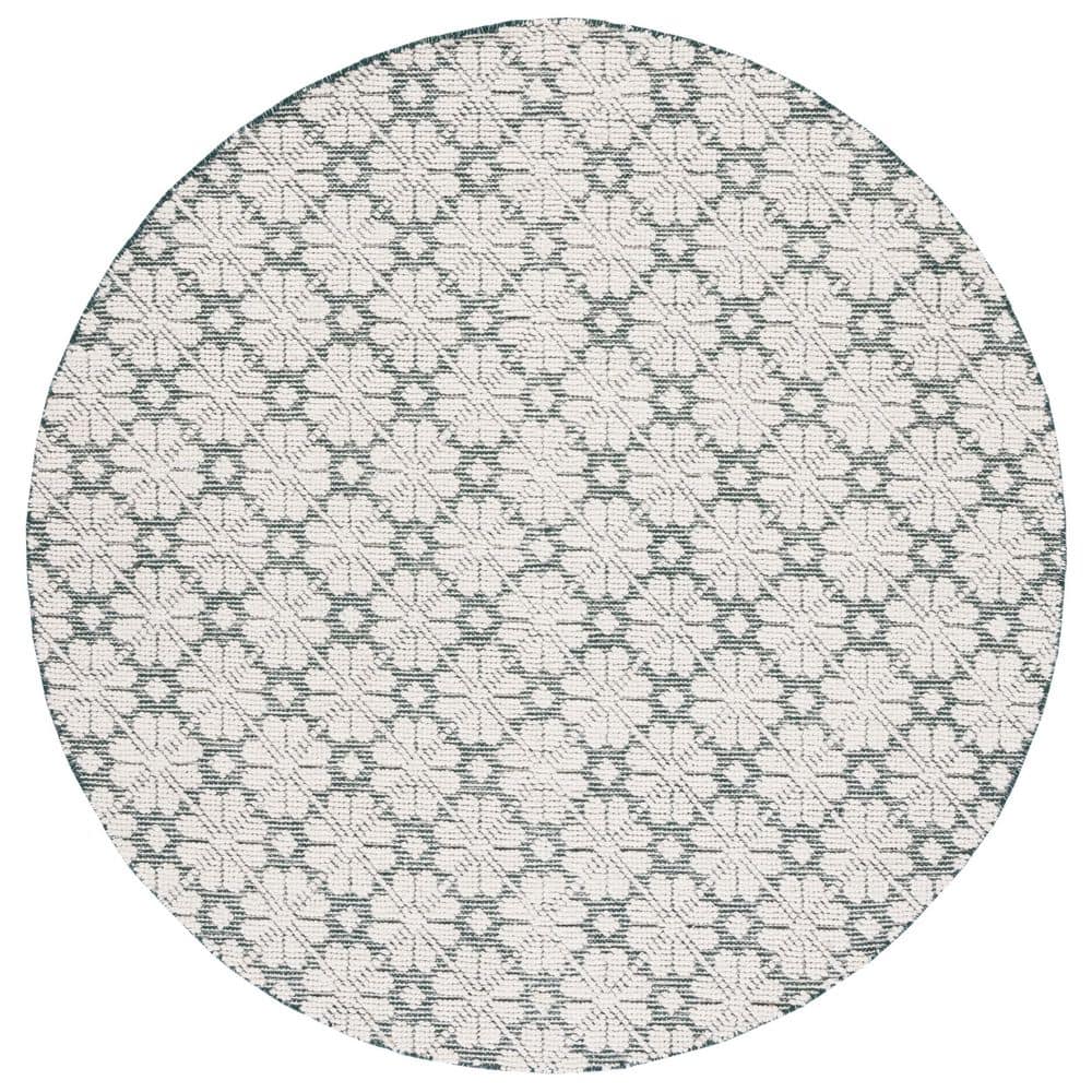 Vermont 6 ft. x 6 ft. Ivory/Green Floral Round Area Rug price history on PriceWatchPro