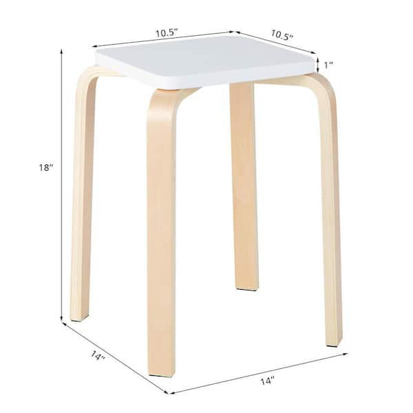 Costway 18 H Set of Colorful Square Stools Stackable Wood