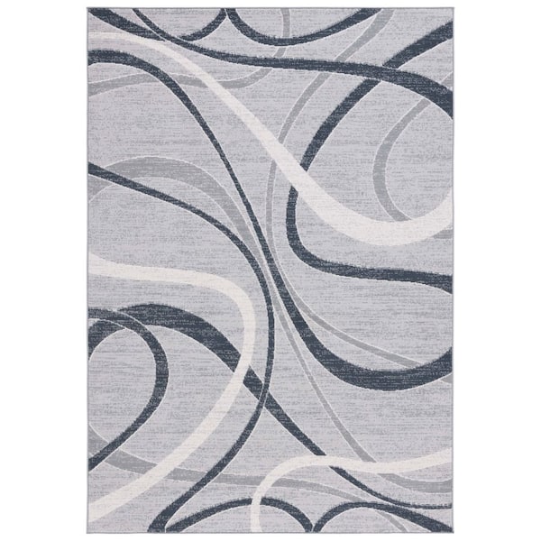 Odyssey 9 ft. x 12 ft. Gray/Ivory Abstract Swirls Area Rug