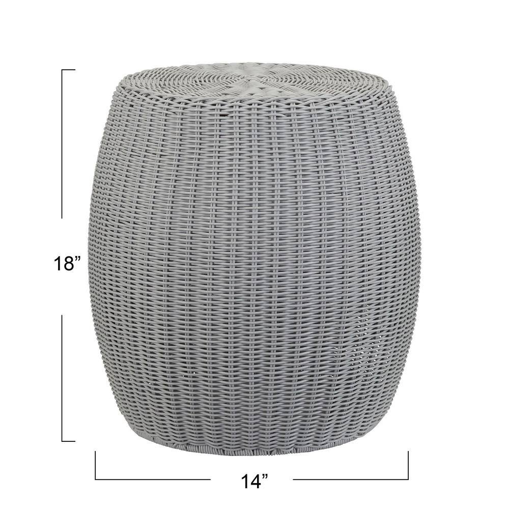 13.75 in Black Barrel Basket Side Table - thumbnail 5