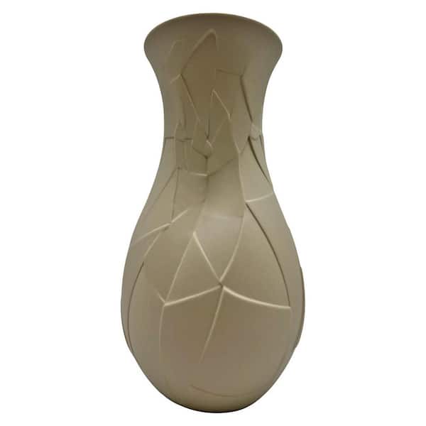 castellousa 12 in. Decorative Beige Ceramic Vase
