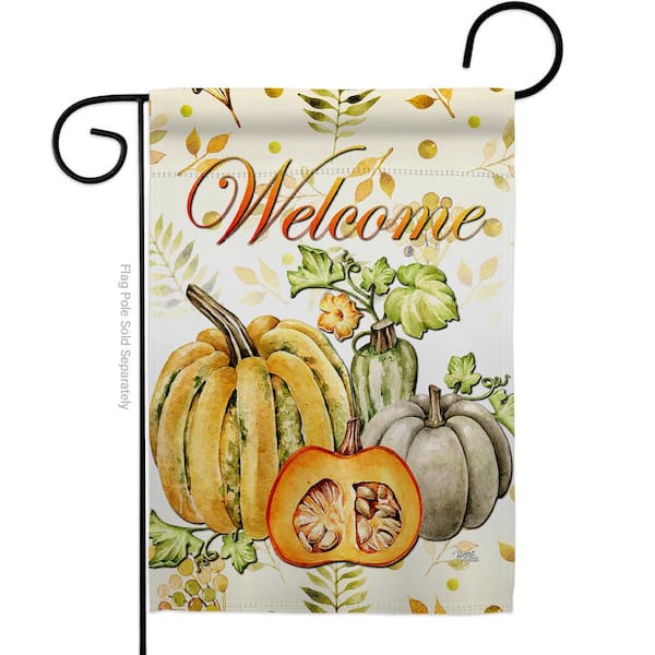 Breeze Decor 13 in. x 18.5 in. Pumpkin and Squash Harvest Autumn Garden Flag 2-Sided Fall Decorative Vertical Flags
