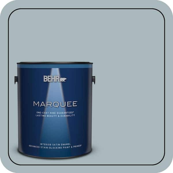 BEHR MARQUEE 1 gal. #N470-3 Half Sea Fog One-Coat Hide Satin Enamel Interior Paint & Primer