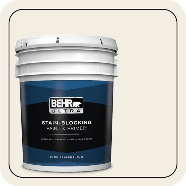 BEHR ULTRA 5 gal. #12 Swiss Coffee Satin Enamel Exterior Paint & Primer