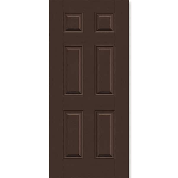 Steves & Sons Regency 36 in. x 80 in. Universal Handing 6 Panel Chestnut Stain Mahogany Fiberglass Front Door Slab