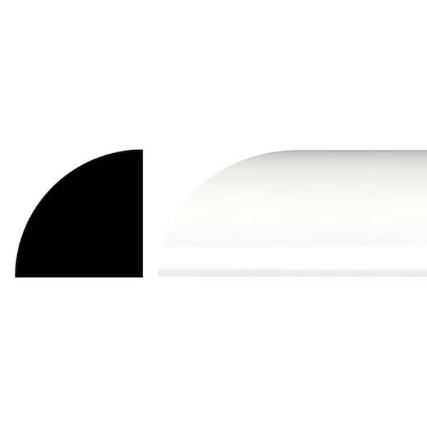 Ekena Millwork 3/4 in. x 3/4 in. x 96 in. Quarter Round Moulding, PVC