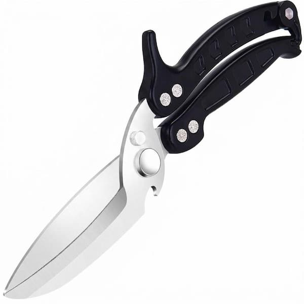Stainless Steel Heavy Duty Kitchen Poultry Shears with Ergonomic Handle and Safety Lock, 2-Piece Set, Black All