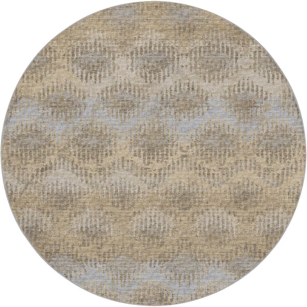 Dream Shag Premium Machine Washable Abstract ADS80 Earth 8 ft. x 8 ft. Round Rug