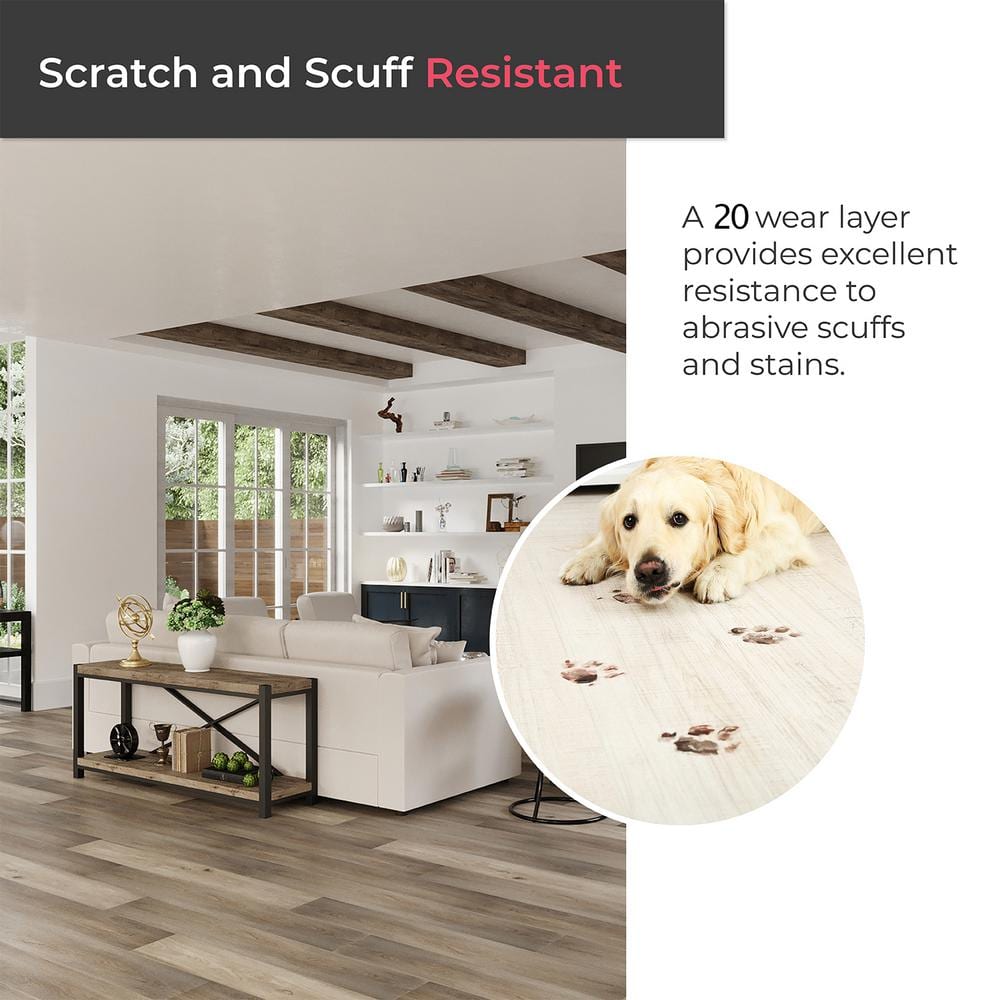 Light Brown Matte Vinyl Wide Plank Flooring