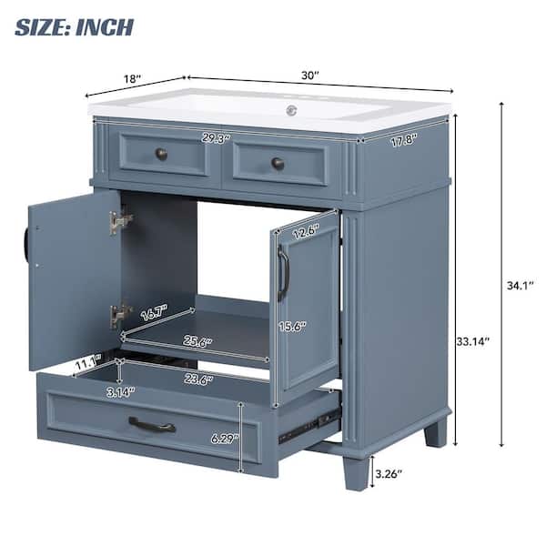 Magic Home 30 in. x 18 in. x 33 in. Functional Storage Bathroom