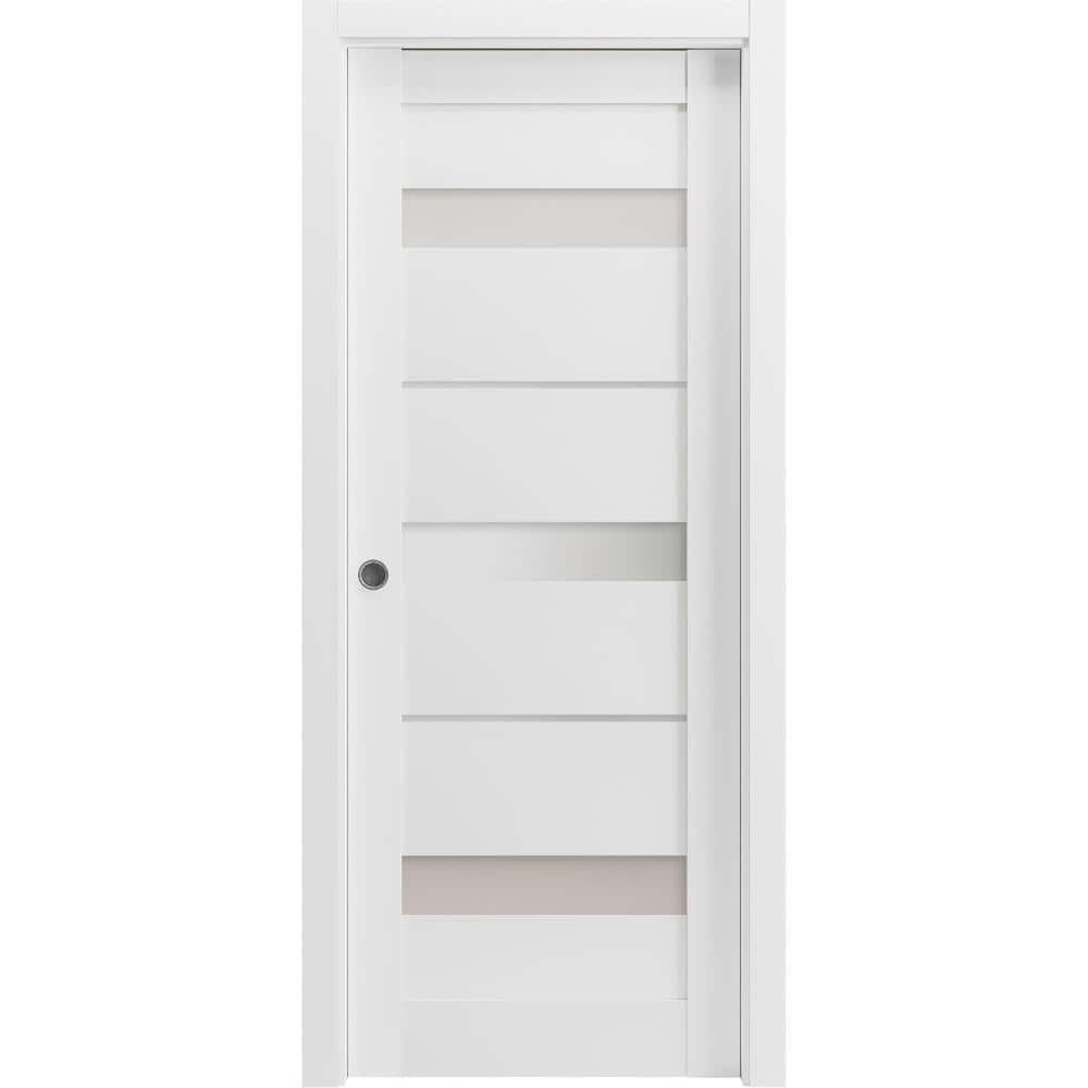 24 in. x 84 in. 1 Panel White Finished MDF Sliding Door with Hardware price history on PriceWatchPro