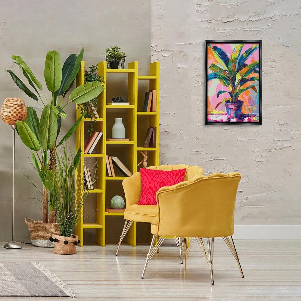 UPC 199235471171 product image for Vivid Saturated House Plant by LSR Design Studio Black Floater Frame Abstract Gr | upcitemdb.com