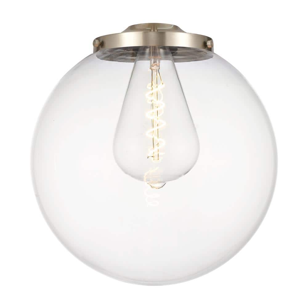 Satin Gold 17" Glass Globe Pendant Light