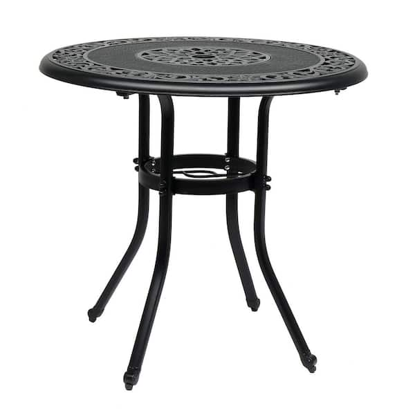 Karl home 32 in. x 32 in. x 29 in. Outdoor Cast Aluminum Round Dining ...