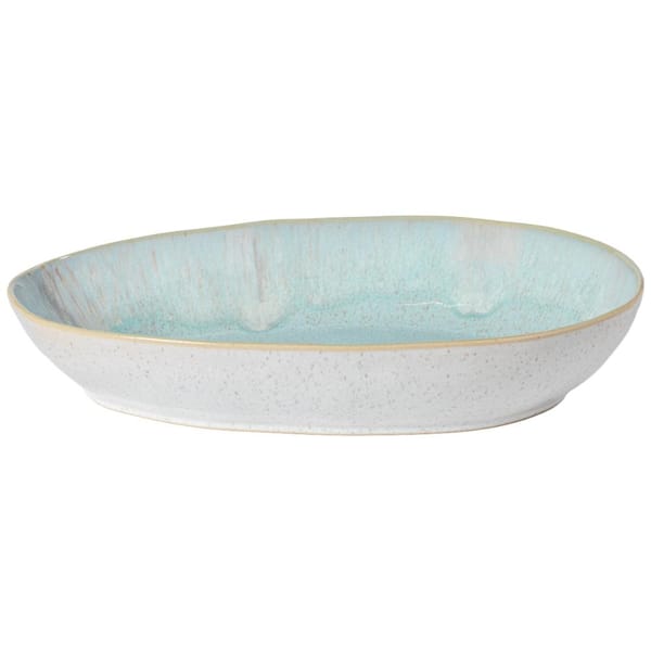 CASAFINA Eivissa 14 in. 65 fl. oz. Sea Blue Oval Stoneware Baker