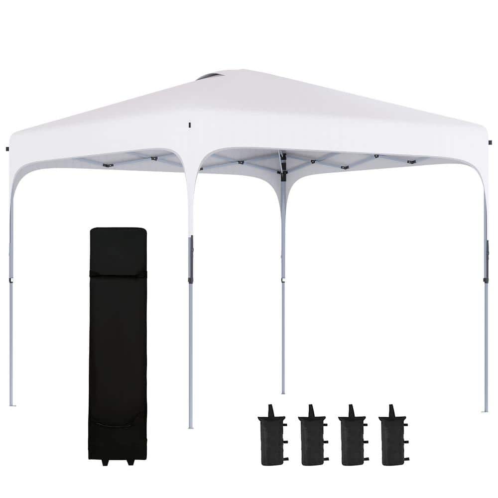 Outsunny 10 ft. x 10 ft. Pop Up White Canopy, Foldable