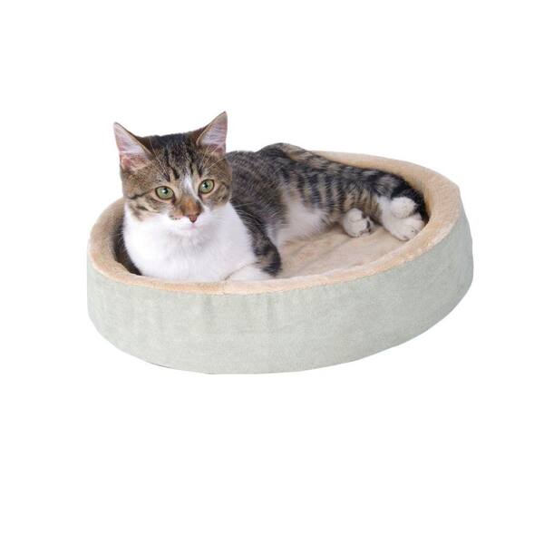 K&H Pet Products Thermo-Kitty Cuddle Up Small Sage Heated Cat Bed