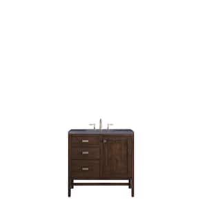Addison 36 in. W x 23.5 in.D x 35.5 in. H Single Vanity in Mid Century Acacia with Quartz Top in Charcoal Soapstone