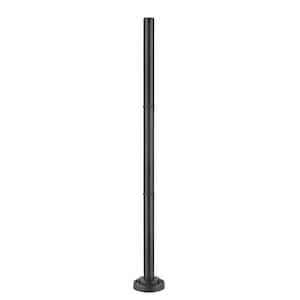 Outdoor Post 75.6 in. Black Aluminum Hardwired Surface Mount/Base Outdoor Weather Resistant Light Post