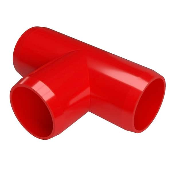 Formufit 1 in. Furniture Grade PVC Tee in Red (4-Pack)
