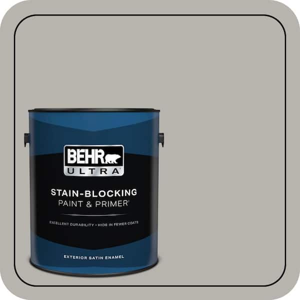 BEHR ULTRA 1 gal. #PPU24-11 Greige Satin Enamel Exterior Paint & Primer