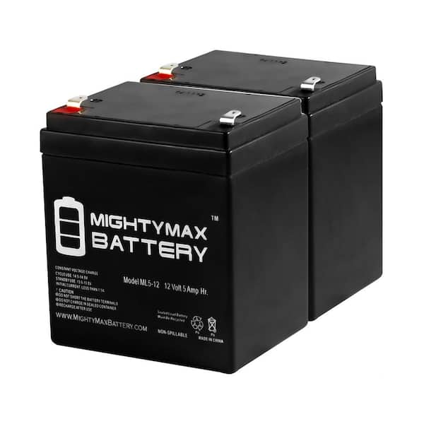 MIGHTY MAX BATTERY 12V 5AH SLA Battery Replacement for Rotary Lawn Mower 189589 - 2 Pack