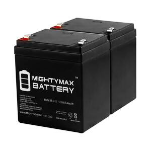 12V 5AH SLA Replacement Battery Compatible With 1212B060, DJW12-5.4 2-Pack