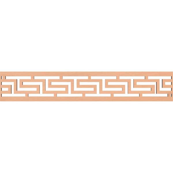 Ekena Millwork Tulum Fretwork 0.375 in. D x 46.625 in. W x 8 in. L Alder Wood Panel Moulding