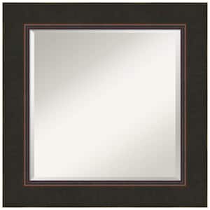 Milano Bronze 26.5 in. x 26.5 in. Beveled Square Wood Framed Bathroom Wall Mirror in Bronze,Brown