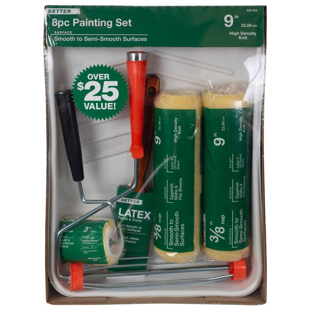 8Pcs Set Paint Roller Brush Kit House Paint Rollers Pro Multifunctional Paint FS
