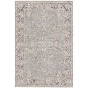 Asher Blue Ivory 5 ft. x 8 ft. All-over design Traditional Area Rug