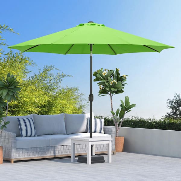 Maypex 10 ft. Steel Crank and Tilt Market Patio Umbrella in Lime Green