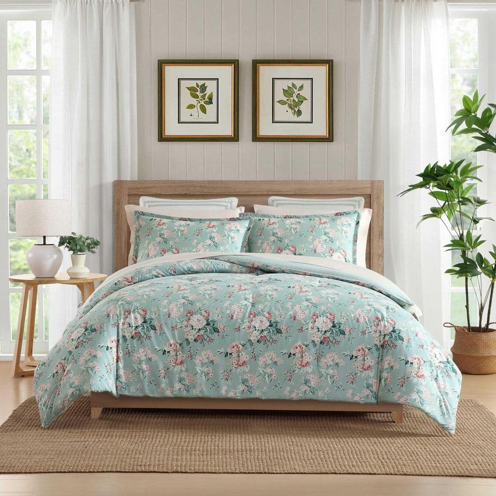 Laura Ashley Rosemoore Face 2-Piece Whisper Pink/Teal Cotton