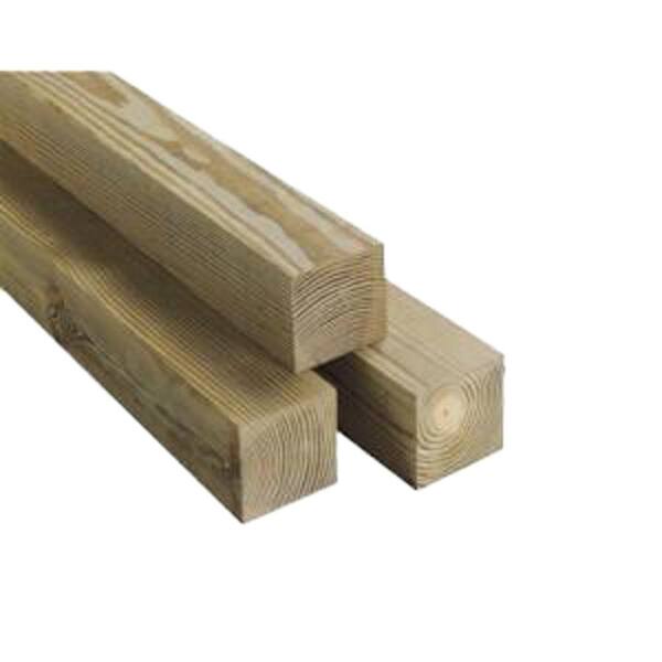 4 In X 4 In X 8 Ft 2 Ground Contact Syp Redwood Tone Pressure Treated Timber 194356 The Home Depot