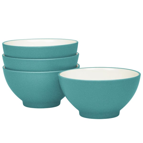 Noritake Colorwave Turquoise 5.75 in., 20 fl. oz. (Turquoise) Stoneware Rice Bowls, (Set of 4)