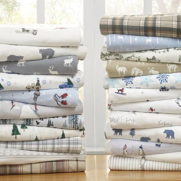 100% Premium Cotton Bedding Sheet Set FULL SIZE EDDIE Bauer Flannel Collection 